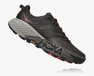 Hoka One One Men's Speedgoat 4 Trail Shoes Grey/Black Sale [BQKCN-4061]